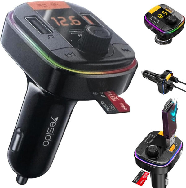 Car Charge 43W PD + QC3.0 FM Transmitter, Yesido Y45