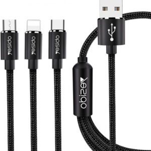Yesido 3In1 Cable For Lightning & Micro And Type C