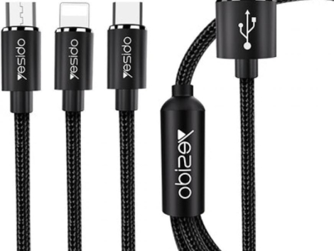 Yesido 3In1 Cable For Lightning & Micro And Type C